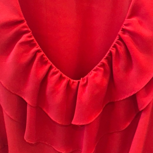 Red ruffle summer top - Picture 2 of 5